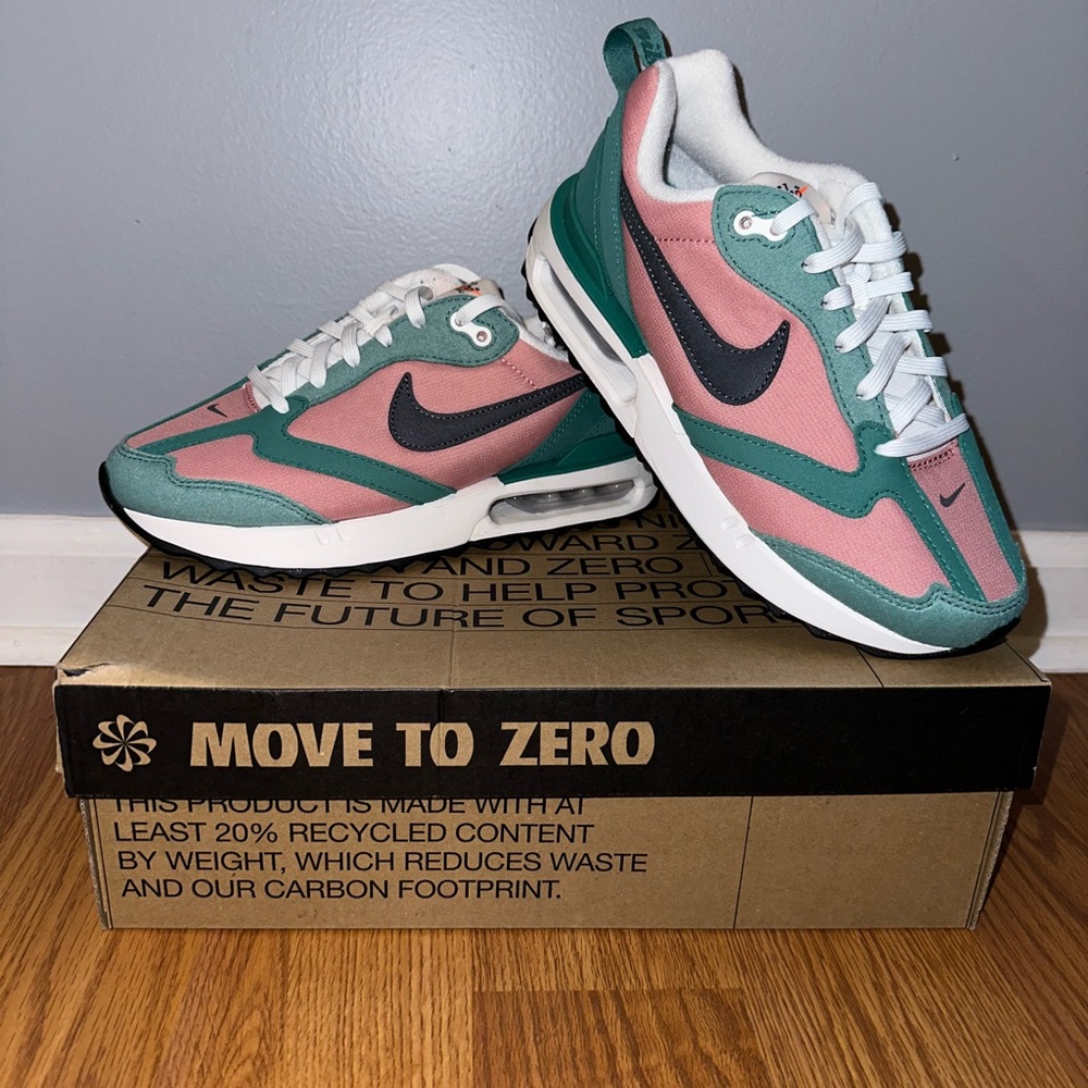 Women’s Pink and Green Air Max Dawn Sneakers